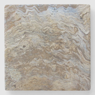 Rustic Driftwood Wooden Pattern Wavy Woodgrain Stone Coaster