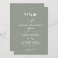 Rustic Dual Tone Reversible Wedding Menu Card
