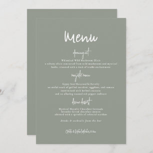 Rustic Dual Tone Reversible Wedding Menu Card