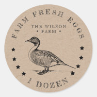 rustic duck kraft Egg Carton Sticker