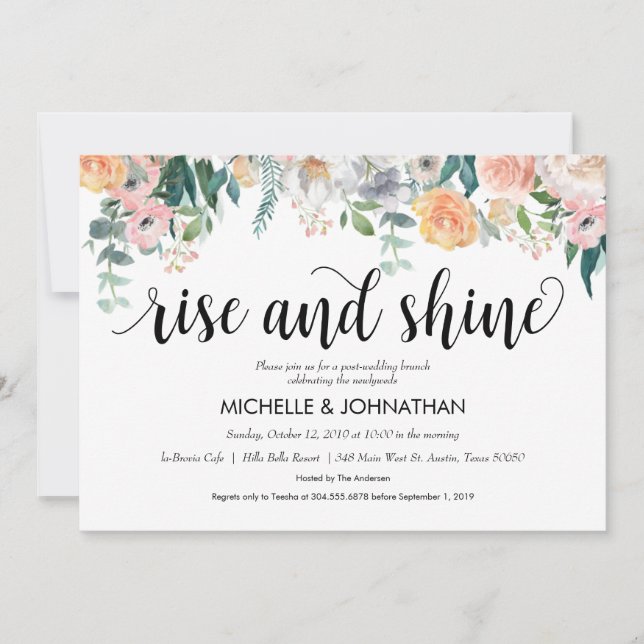 Rustic Dusk Post Wedding Brunch Invitation card (Front)