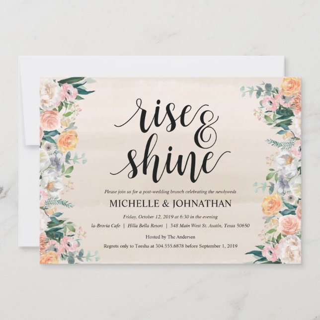 Rustic Dusk Post Wedding Brunch Invitation Card (Front)