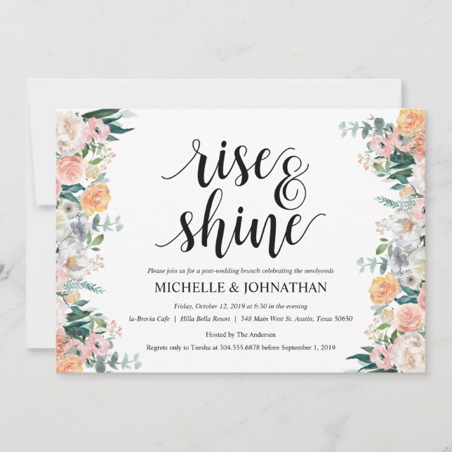 Rustic Dusk Post Wedding Brunch Invitation Card (Front)