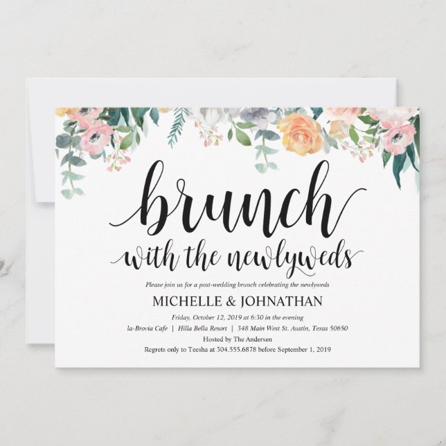 Rustic Dusk Post Wedding Brunch Invitation Card (Front)