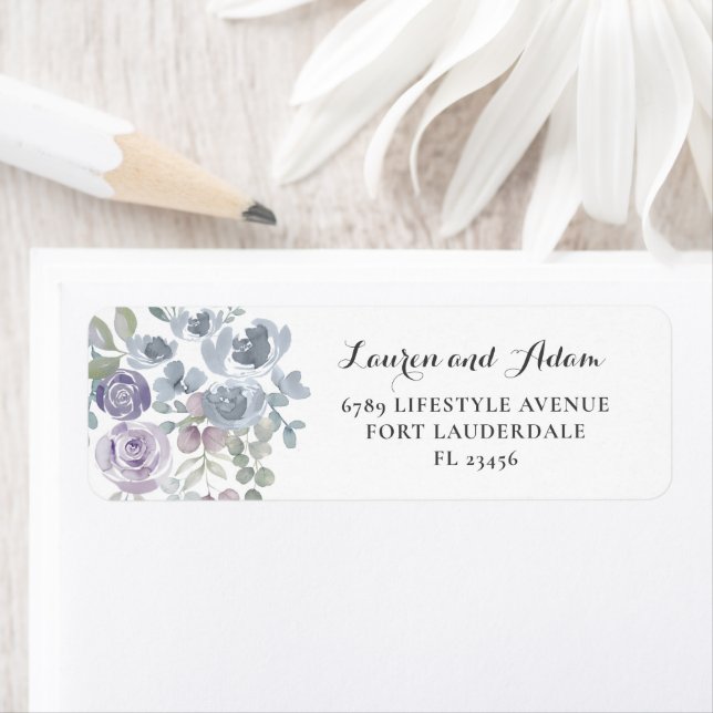 Rustic Dusty Blue Eucalyptus Address Label (Insitu)