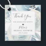 Rustic Dusty Blue Floral Bouquet Thank You Favour Tags<br><div class="desc">Beautiful rustic watercolor flowers and botanical foliage in trendy shades of dusty and light blue,  favour tags. Back of tag features solid light blue colour.</div>