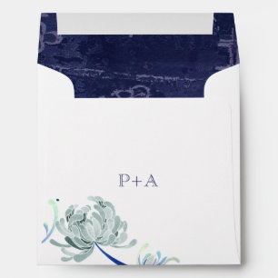 Rustic Dusty Blue Floral Wedding Envelopes