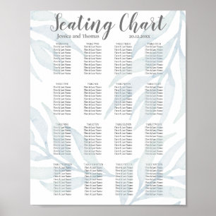 Rustic Dusty Blue Foliage Wedding Seating Chart
