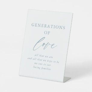 Rustic Dusty Blue Generations Of Love Wedding Sign