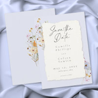 Rustic Dusty Blue Romantic Wildflower Wedding