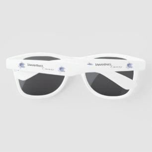 rustic dusty blue roses and other flowers sunglasses