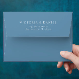 rustic dusty Blue watercolor flower bouquet Envelope