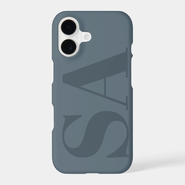 Rustic Dusty Blue Watercolor Minimal Contemporary iPhone Case (Back)