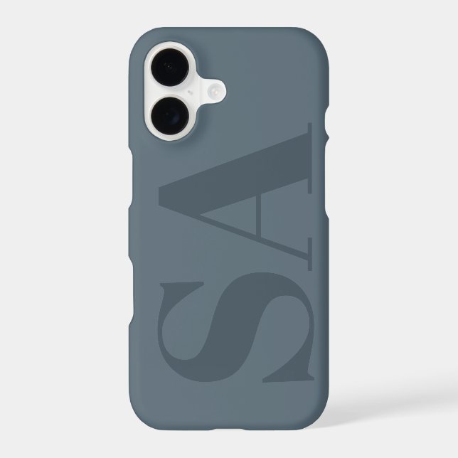 Rustic Dusty Blue Watercolor Minimal Contemporary iPhone Case (Back)