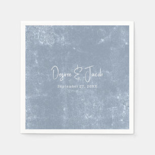 Rustic Dusty Blue White Trendy Simple Texture Napkin