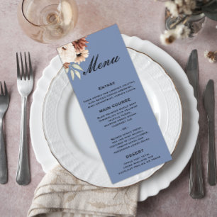 Rustic Dusty Blue Wildflower Wedding  Menu