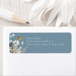 Rustic Dusty Blue Wildflowers & Daisies Shower