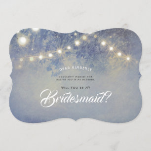 Rustic Dusty Blue Will You Be My Bridesmaid Invitation