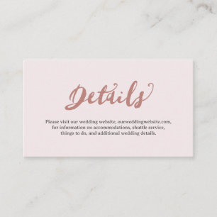 Rustic Dusty Pink Whimsical Floral Wedding Enclosure Card
