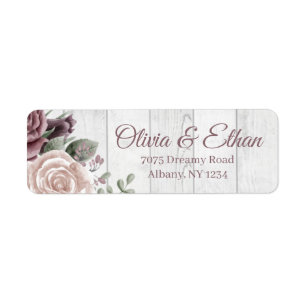 Rustic Dusty Rose Flowers Wood