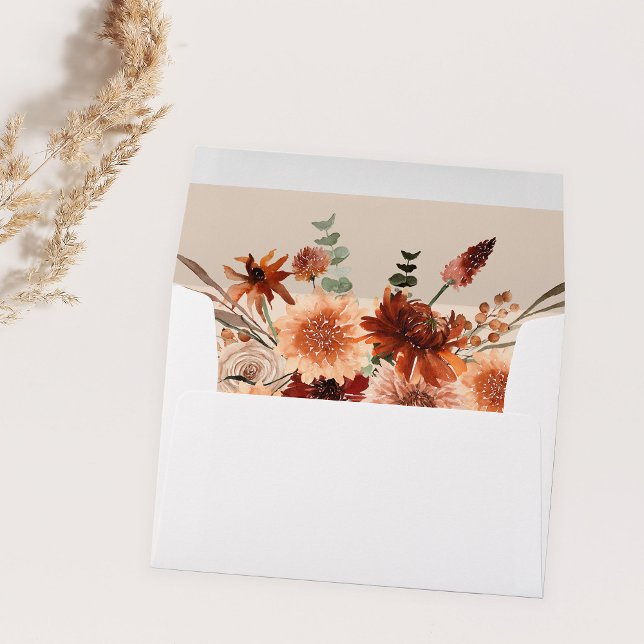 Rustic Earth & Champagne Florals Envelope - Beige (Creator Uploaded)