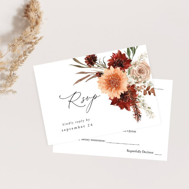 Rustic Earth & Champagne Florals w Meal RSVP (Creator Uploaded)
