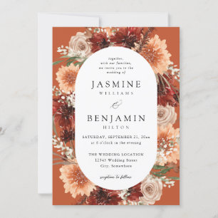 Rustic Earth & Champagne Florals Wedding dko Invitation