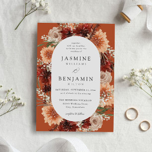 Rustic Earth & Champagne Florals Wedding - Terra C Invitation