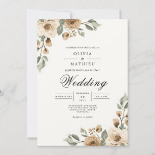 Rustic Earth Floral Arch Wedding Invitation