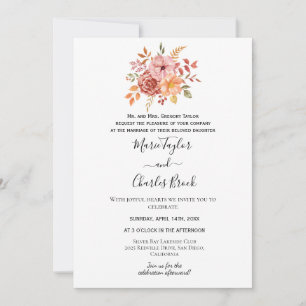 Rustic Earth Floral Wedding Invitation