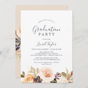 Rustic Earth Florals Graduation Party Invitation