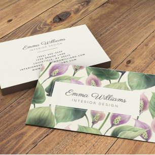 Rustic Earth Florals Purple Business Card