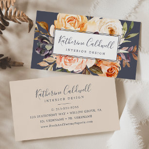 Rustic Earth Florals Purple Business Card