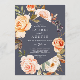 Rustic Earth Florals   Purple Casual Wedding Invitation