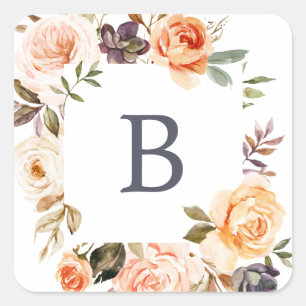 Rustic Earth Florals Wedding Envelope Seals