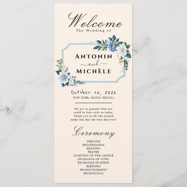 Rustic Earth Florals Wedding Program Programme (Front)