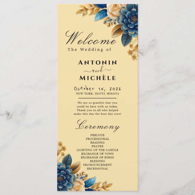Rustic Earth Florals Wedding Program Programme (Front)