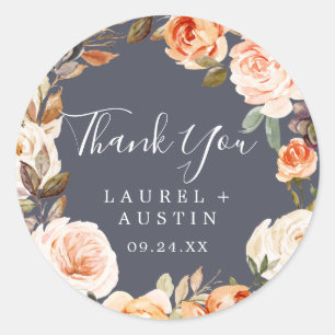 Rustic Earth   Purple Thank You Favour Sticker