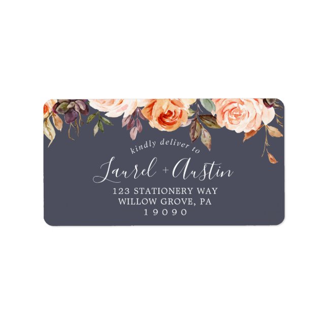 Rustic Earth | Purple Wedding RSVP Address Labels (Front)
