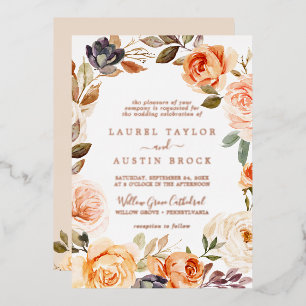 Rustic Earth Rose Gold Foil All In One Wedding