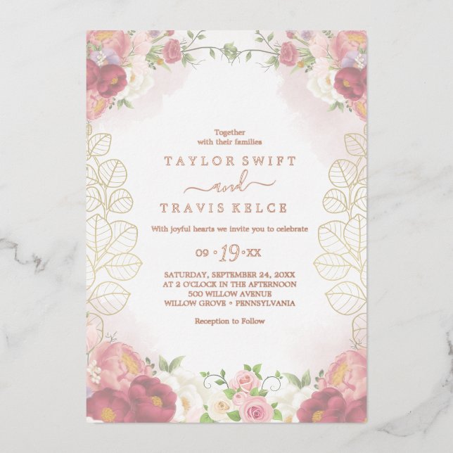 Rustic Earth | Rose Gold Foil All-In-One Wedding  (Front)