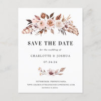 Rustic Earth-tone Boho Save the Date Invitation