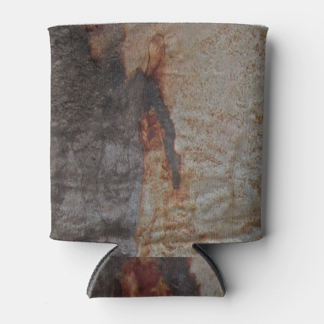 Rustic Earth Tone Tree Bark Photo Outdoor Nature Can Cooler (Front)