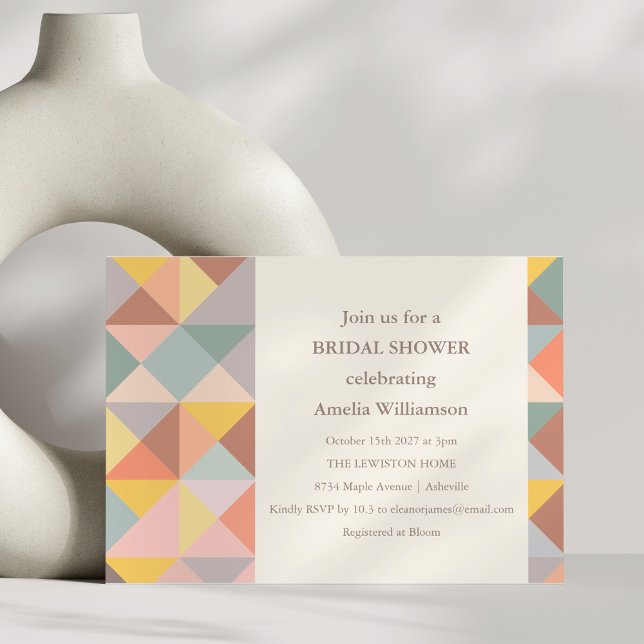 Rustic Earthy Fall Neutrals Stylish Bridal Shower Invitation (Creator Uploaded)