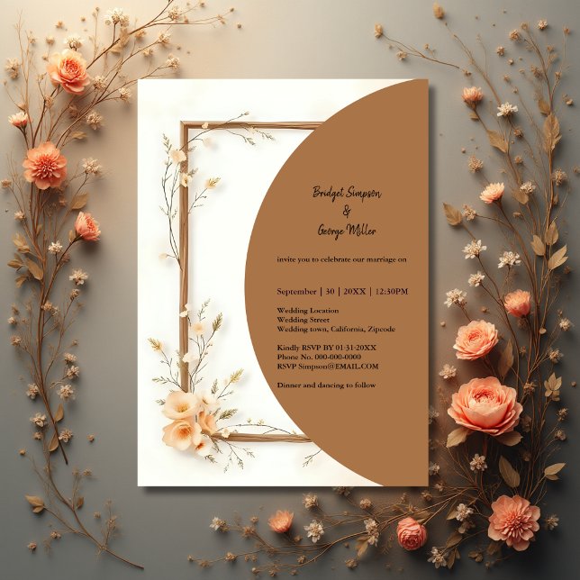 Rustic Earthy Floral Harmony Wedding  Invitation (Creator Uploaded)
