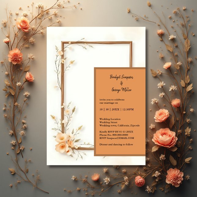 Rustic Earthy Floral Harmony Wedding Invitation (Creator Uploaded)