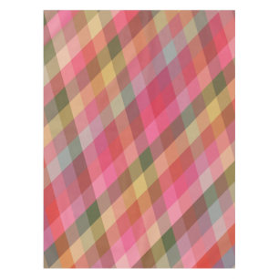 Rustic Earthy Geometric Plaid Pattern Warm Tones Tablecloth