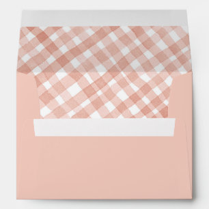 Rustic Earthy Plaid Gingham Party Envelope