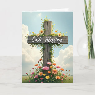 Rustic Easter Blessings Scene Card