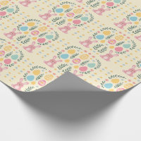 Rustic Easter Bunny & Laurel Wreath Wrapping Paper